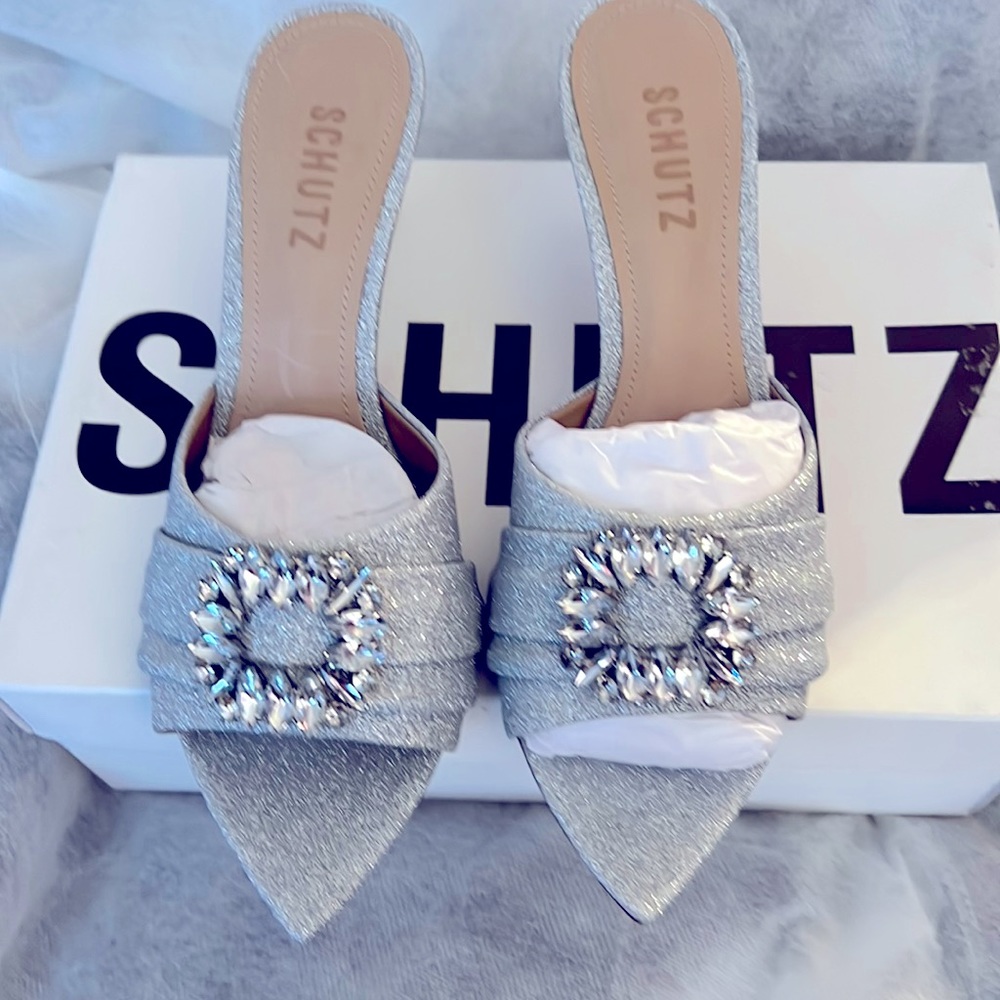 Schultz Glitter Sparkle Slide Heels
